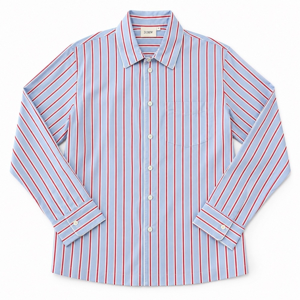 Sleepy Jones Shirt Mens Large Striped 100% Cotton Button Up Long Sleeve Casual
